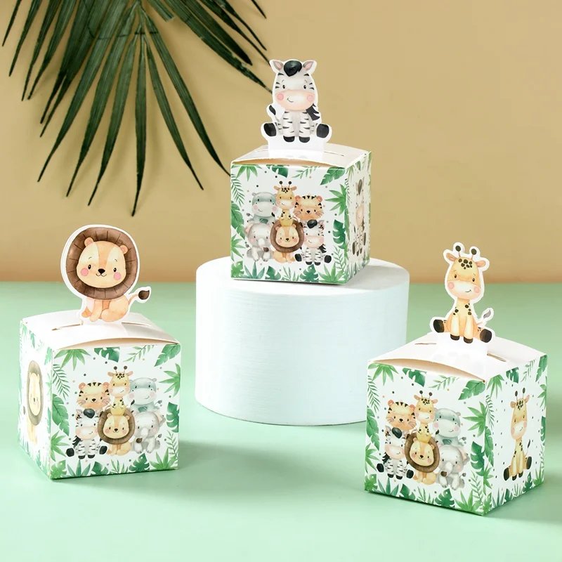 Jungle Animals Safari Cupcake Stand Baby Shower 1st Birthday Party Decorations Kids Disposable Tableware Wild One Party Supplies