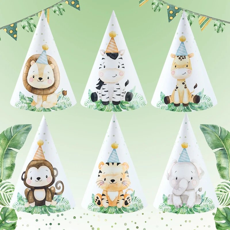 Jungle Animals Safari Cupcake Stand Baby Shower 1st Birthday Party Decorations Kids Disposable Tableware Wild One Party Supplies