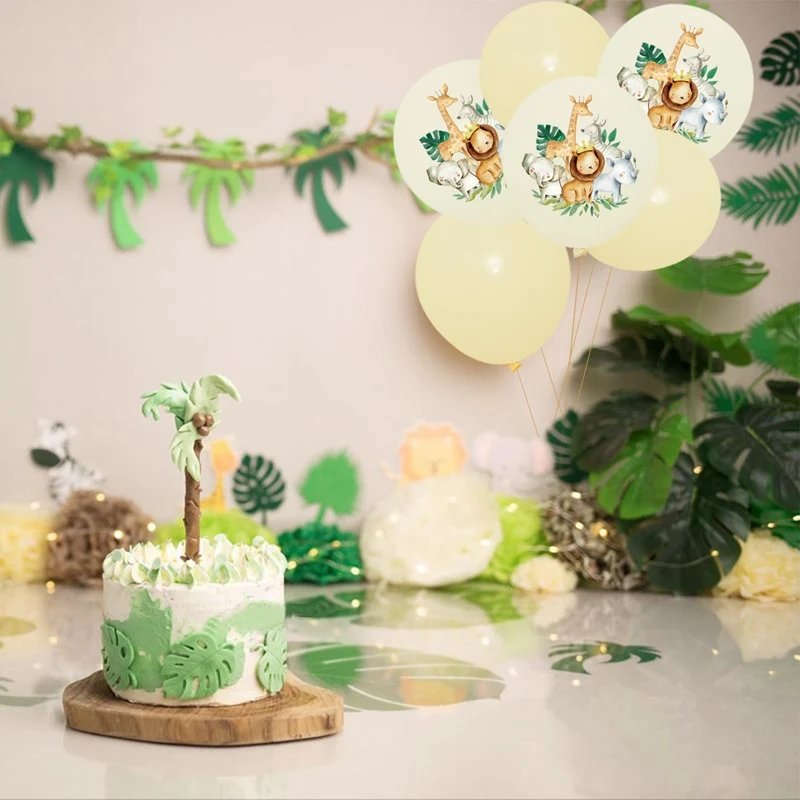 Jungle Animals Safari Cupcake Stand Baby Shower 1st Birthday Party Decorations Kids Disposable Tableware Wild One Party Supplies