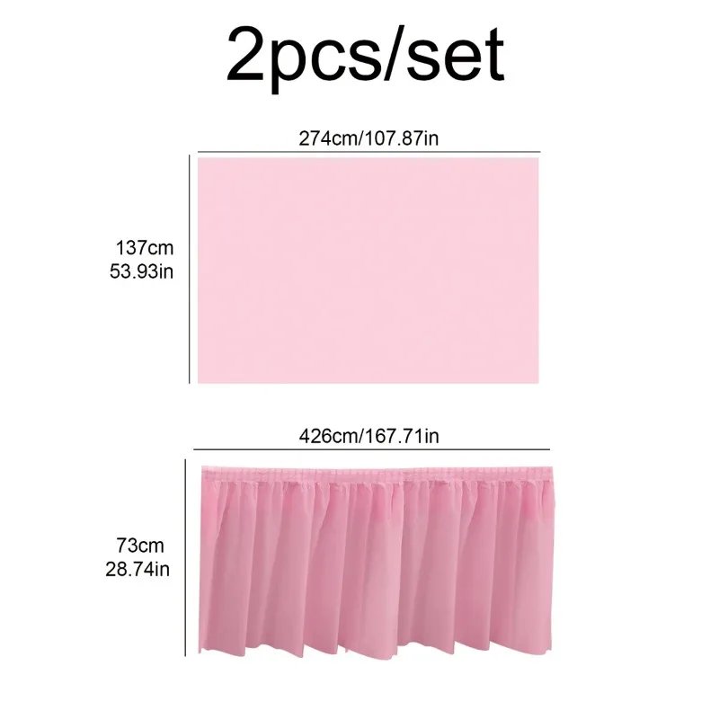 2 Pcs Disposable Tablecloth Table Skirt Thickened Waterproof Birthday Party Wedding Party Table Cloth Portable Wilderness Dinner