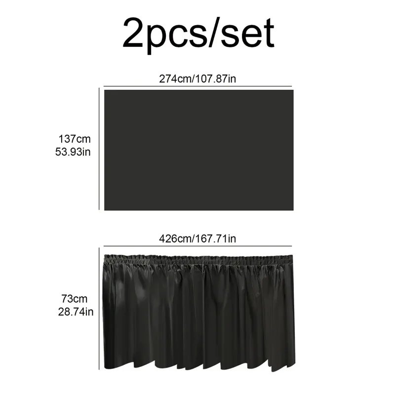 2 Pcs Disposable Tablecloth Table Skirt Thickened Waterproof Birthday Party Wedding Party Table Cloth Portable Wilderness Dinner