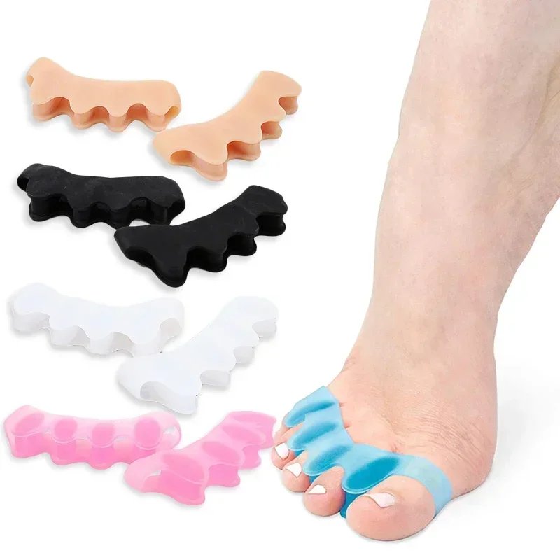1 Pair Silicone Toe Separator, Bunion Corrector,Hammer Toe Corrector, Soft Silicone Material for Toe Separation Foot Care Tool