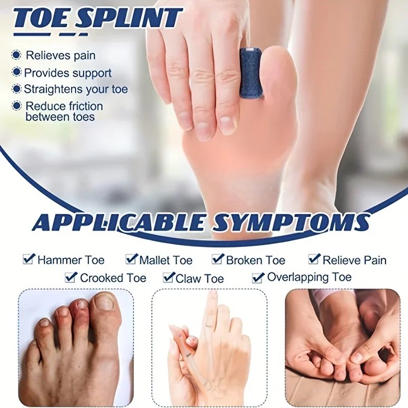 Foot Care Tools Toe Splint Toe Straightener  Toes Corrector for Women Toes Brace Hammertoe Splint Toes Wrap Toe Covers Broken