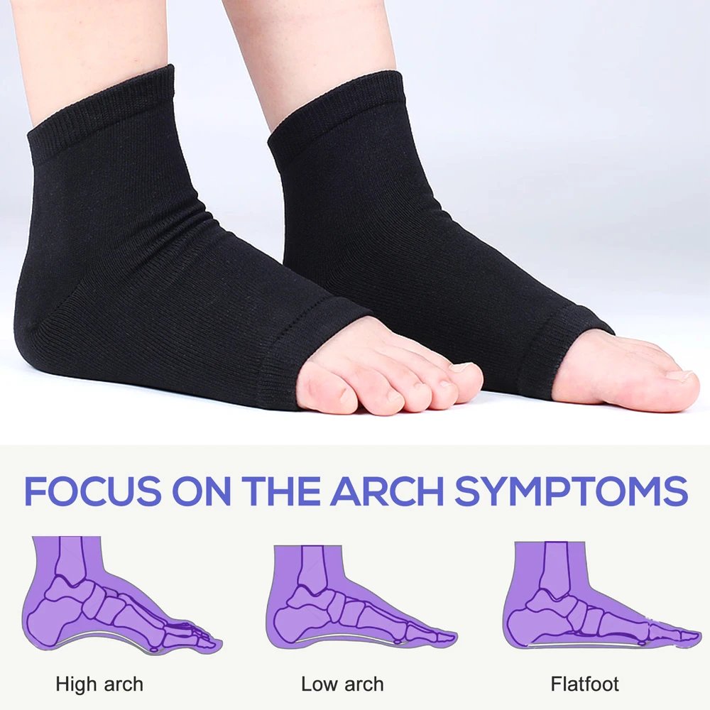 2 in 1 Arch Support Sleeves Plantar Fasciitis Heel Spurs Foot Care Flat Feet Relieve Fatigue Sleeve Socks Orthotic Insoles Pads