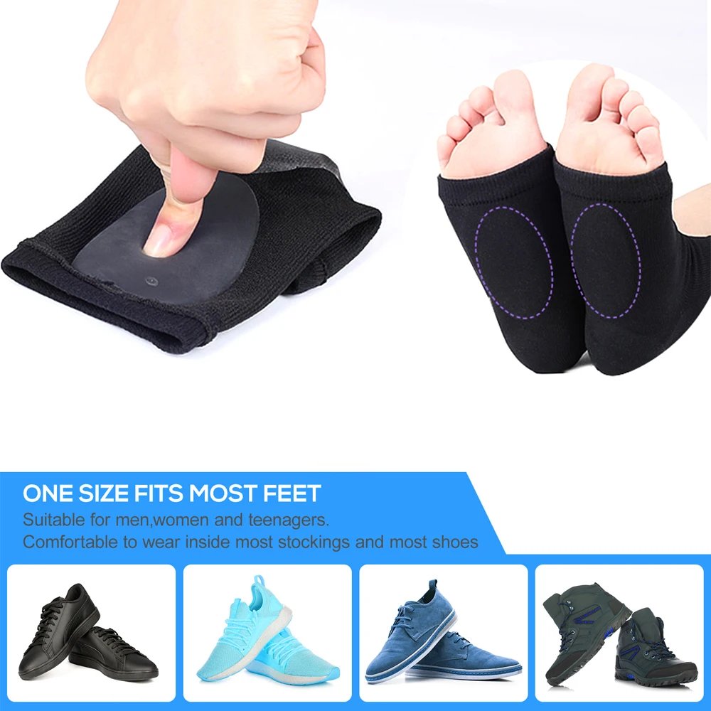 2 in 1 Arch Support Sleeves Plantar Fasciitis Heel Spurs Foot Care Flat Feet Relieve Fatigue Sleeve Socks Orthotic Insoles Pads