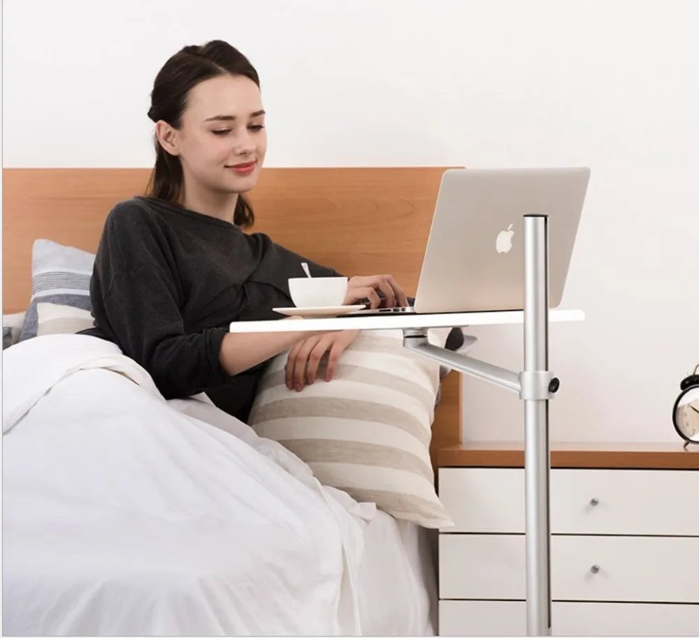 Movable UP-8T Aluminum 7-20 inch Laptop Floor Stand Height Adjustable bedside Lapdesk Sofa Desk for Tablet PC Notebook Tea Table