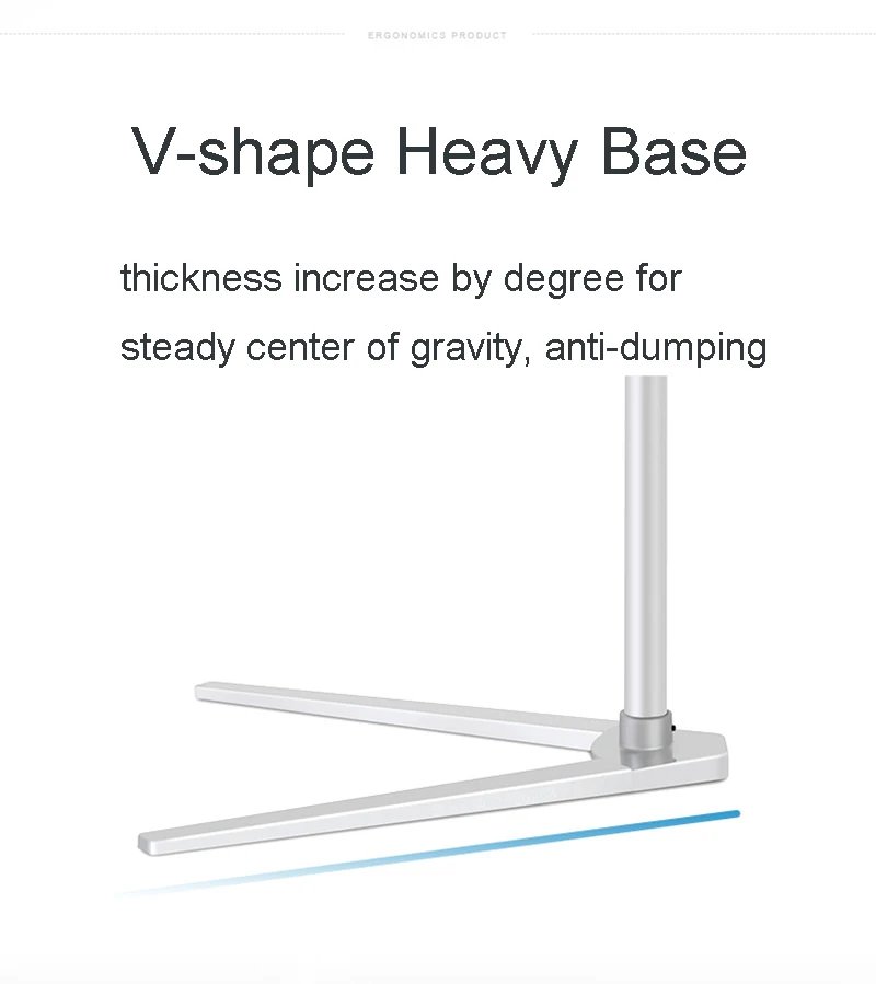 Movable UP-8T Aluminum 7-20 inch Laptop Floor Stand Height Adjustable bedside Lapdesk Sofa Desk for Tablet PC Notebook Tea Table