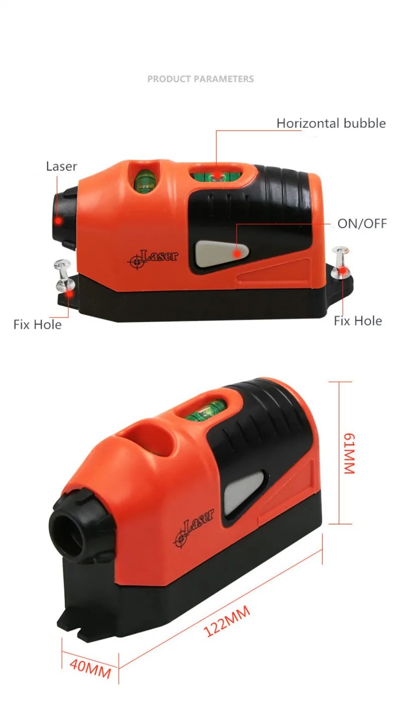 Small-scale Portable Laser Level Vertical Horizontal Laser Line Projection Measuring Tools Vertical Spirit Level Tool Laser Level