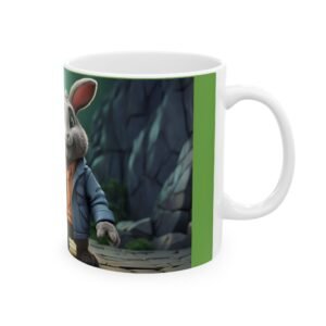 Adorable Gray Rabbit Mug – Big Shiny Eyes & Happy Smile | Perfect Gift for Animal Lovers! (11oz, 15oz)
