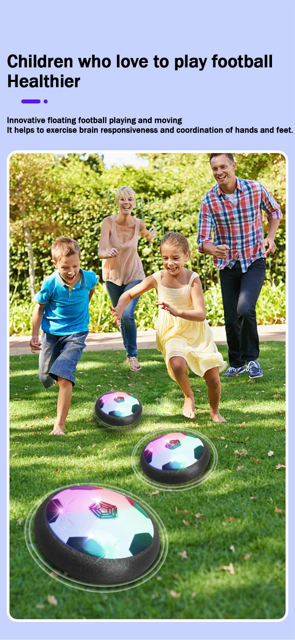 1 Pcs Battery Type Electric Light Air Cushion Indoor Parent Child Exercise Suspended Football