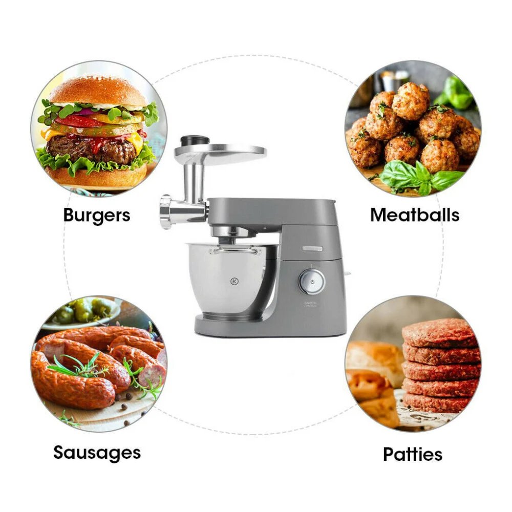 2024 up-to-date Stand Mixer Attachment Food Grinder Set Kitchen Grinding Tools for Kenwood Chef / Chef XL, KVC, KVL, kMix,also fit SMEG