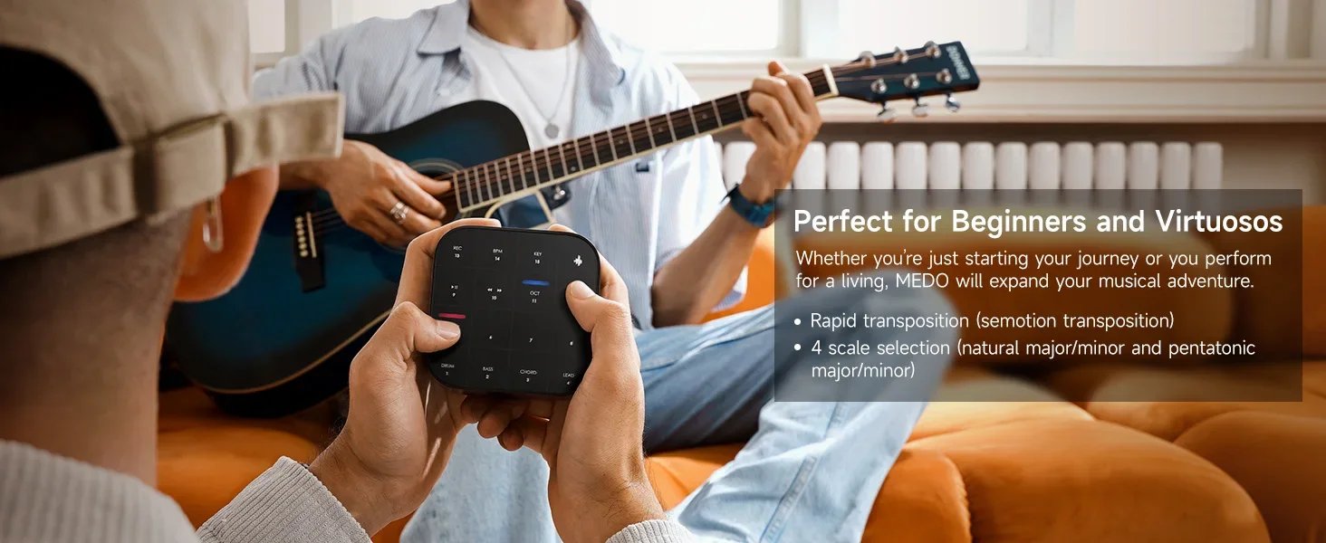 Donner MEDO Bluetooth MIDI Controller, Portable Electronic Instrument | Chord, Sample, Lead, Bass, Drum