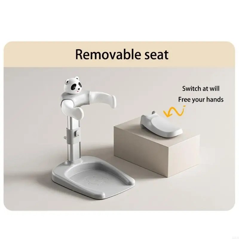 6-gear Adjustable Baby Bath Stand Anti Slip Base Cartoon Shower Support Holder Rack for Infants Detachable Shower Helper A2UB