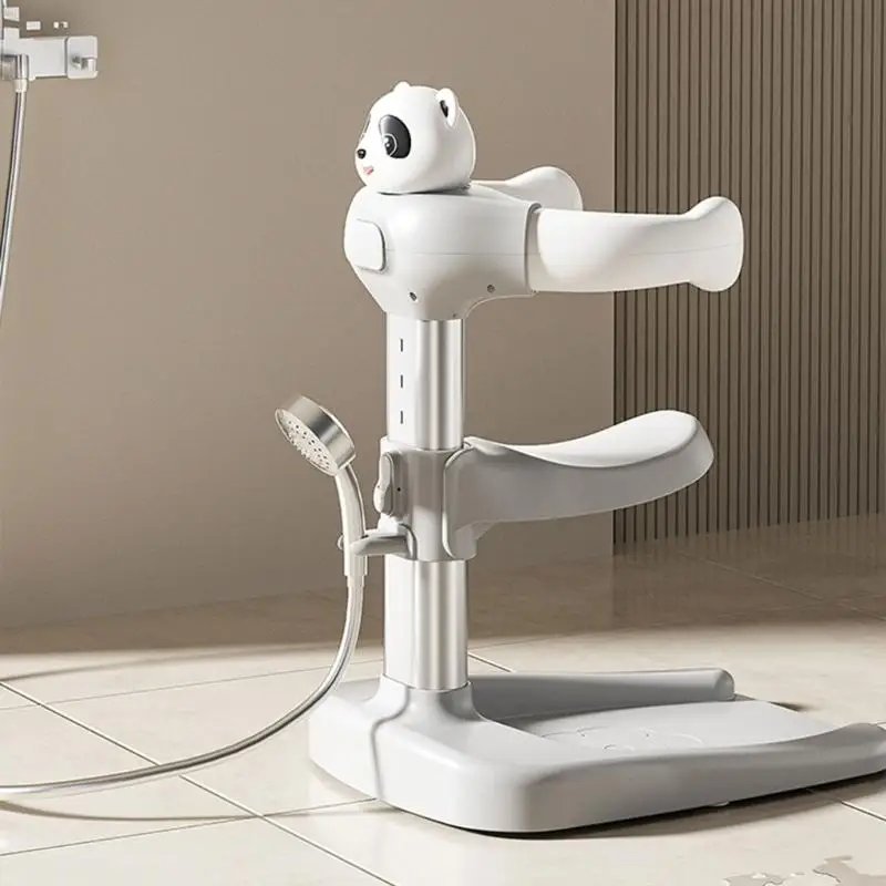 6-gear Adjustable Baby Bath Stand Anti Slip Base Cartoon Shower Support Holder Rack for Infants Detachable Shower Helper A2UB