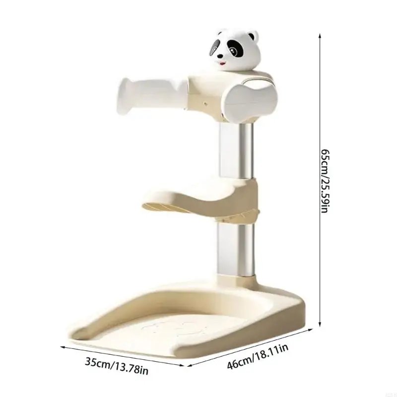 6-gear Adjustable Baby Bath Stand Anti Slip Base Cartoon Shower Support Holder Rack for Infants Detachable Shower Helper A2UB