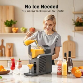 Slushie Machine - 72 Oz Frozen Drink Maker with Self-Cleaning & No Ice Needed Fast Freezing Slushy Machine for Home & Pool Party