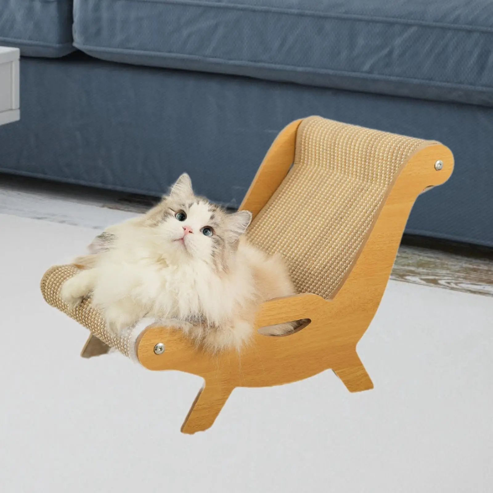 2 in 1 Cat Sisal Scratcher Lounge Chair Kitten Bed Couch 51.5x32x35cm