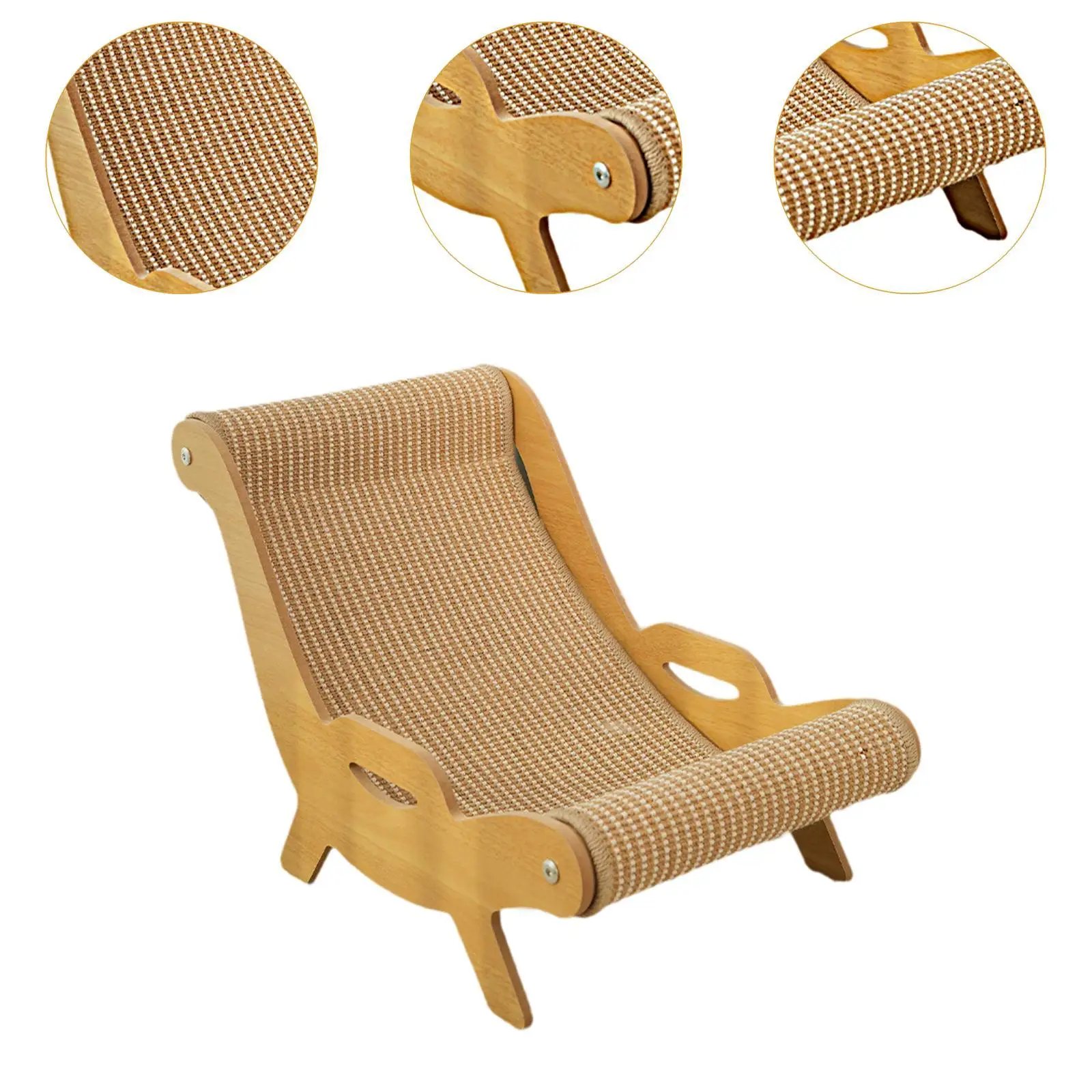 2 in 1 Cat Sisal Scratcher Lounge Chair Kitten Bed Couch 51.5x32x35cm