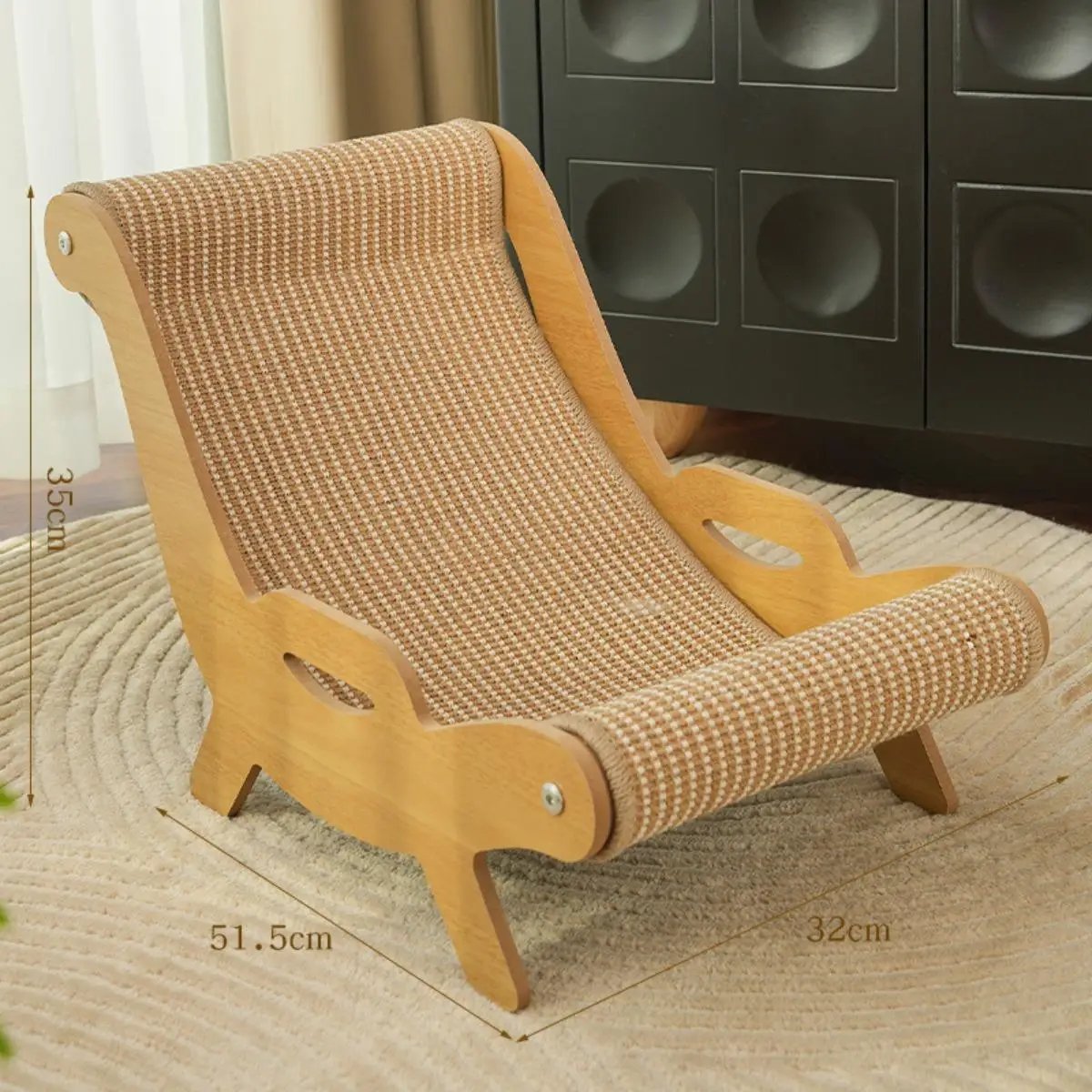 2 in 1 Cat Sisal Scratcher Lounge Chair Kitten Bed Couch 51.5x32x35cm