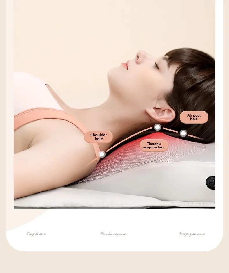Full Body Massage Mat Mattress Electric Airbag Traction Lumbar Heated Kneading Neck Massager Vibration with Remote Controlle