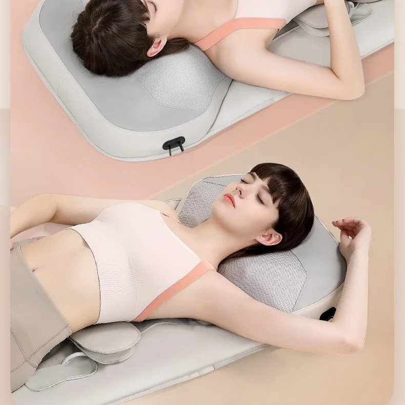 Full Body Massage Mat Mattress Electric Airbag Traction Lumbar Heated Kneading Neck Massager Vibration with Remote Controlle
