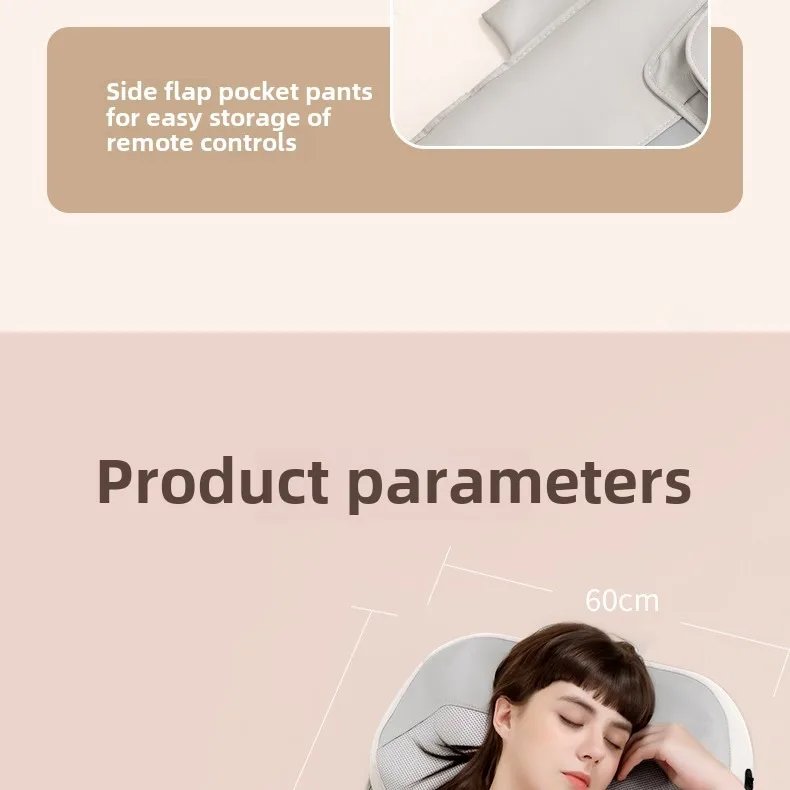 Full Body Massage Mat Mattress Electric Airbag Traction Lumbar Heated Kneading Neck Massager Vibration with Remote Controlle