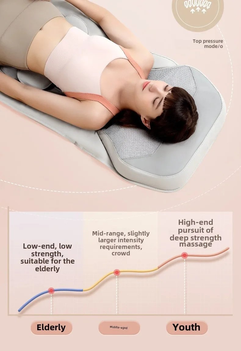 Full Body Massage Mat Mattress Electric Airbag Traction Lumbar Heated Kneading Neck Massager Vibration with Remote Controlle