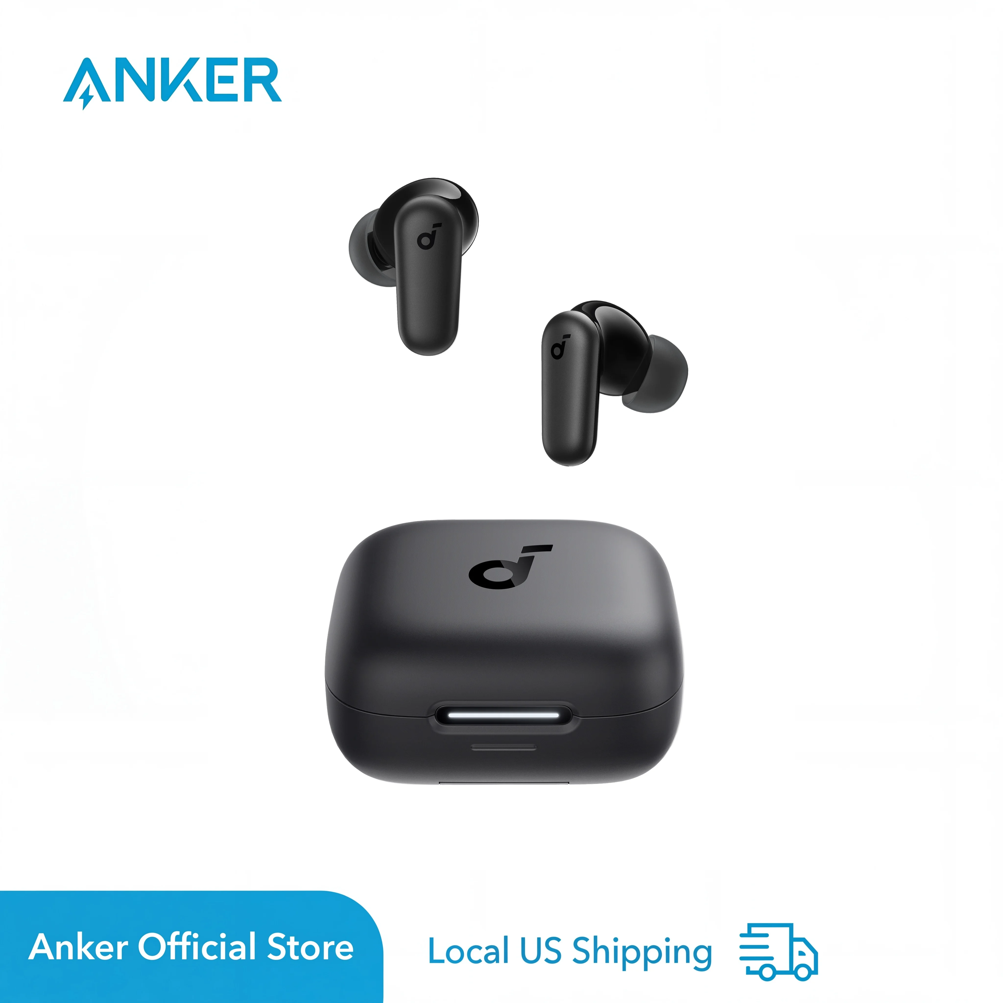 Soundcore P30i by Anker Noise Cancelling Earbuds, Strong and Smart Noise Cancelling, Powerful Bass, 45H Playtime